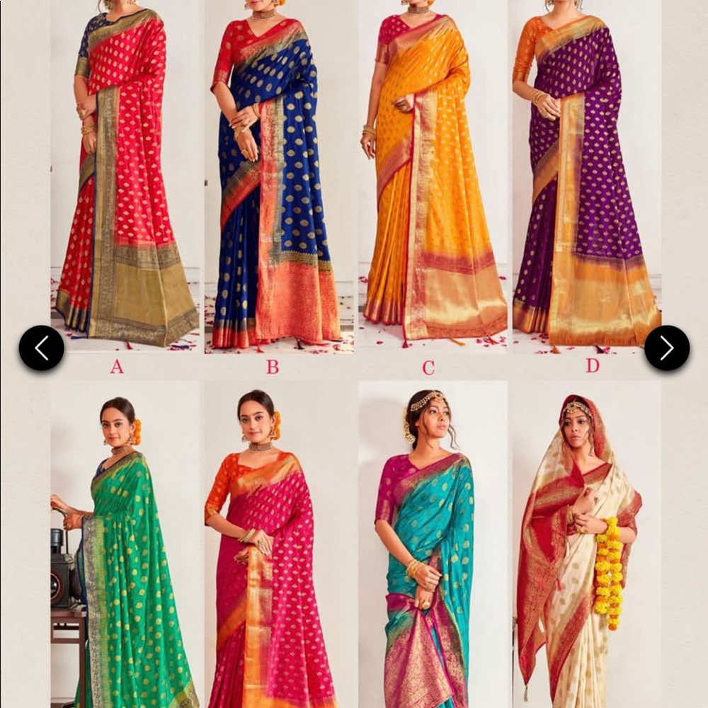 Indian Designer Traditional soft Lichi Silk Woven Saree Sari